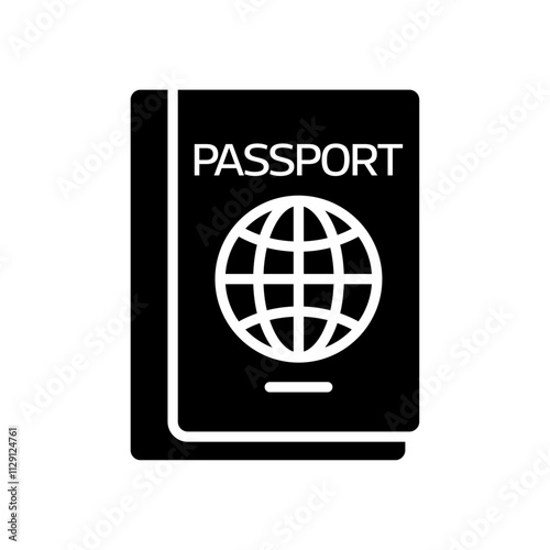 Passport icon Flat vector set outline