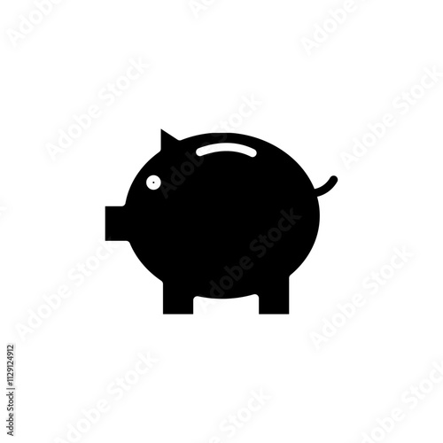 Piggy bank icon Flat vector set outline