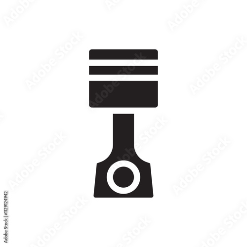 Piston icon Flat vector set outline