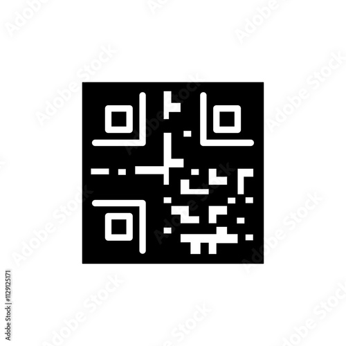 QR code icon Flat vector set outline