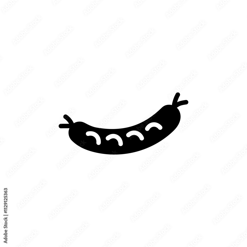 Sausage icon Flat vector set outline