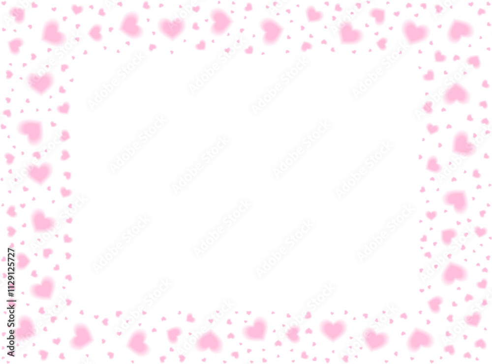Cute frame with blurred gradient hearts .Vector design for Valentine's Day, wedding and Mother's Day for postcard, web, banner, brochure. Cute frame with blurred gradient hearts .Vector design for Valentine's Day, wedding and Mother's Day for postcard, web, banner, brochure.