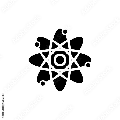 Atom icon Flat vector set outline