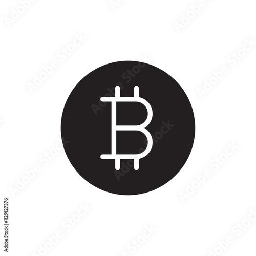Bitcoin icon Flat vector set outline
