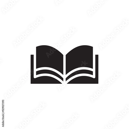 Book icon Flat vector set outline