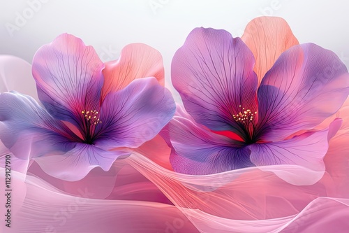 Vibrant flowers emerge from swirling pastel hues in a breathtaking display of nature's artistry. Generative AI