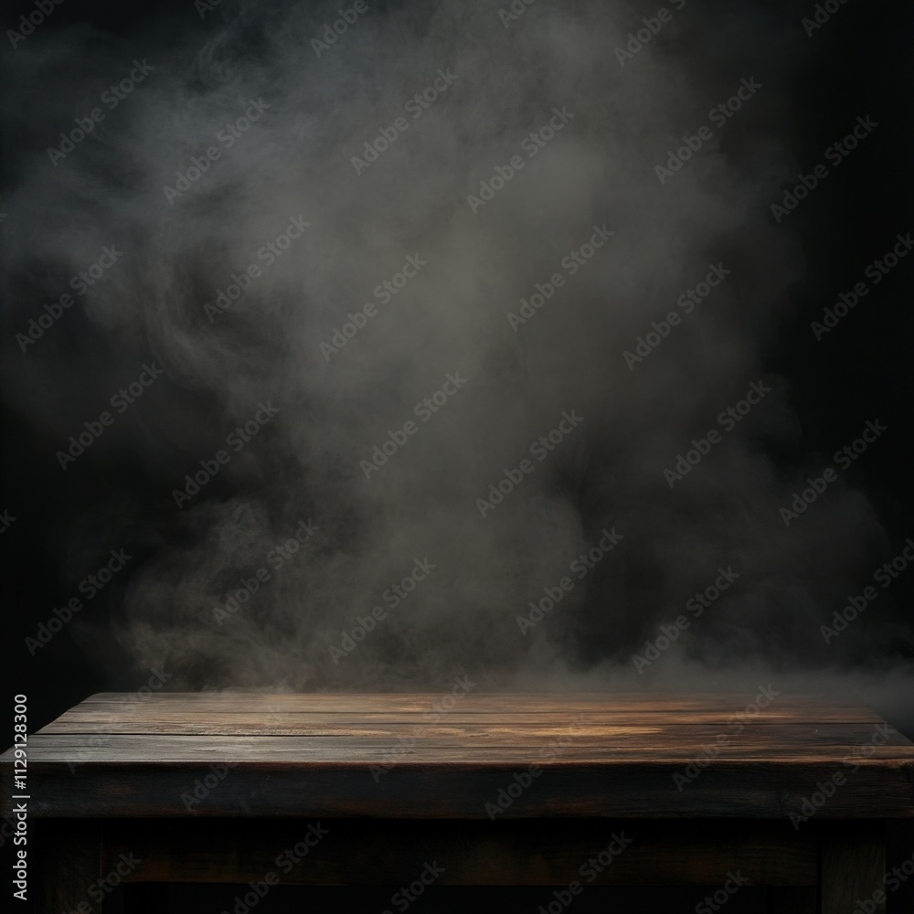 mystical smoke rising from a wooden surface mystical smoke rising from a wooden surface