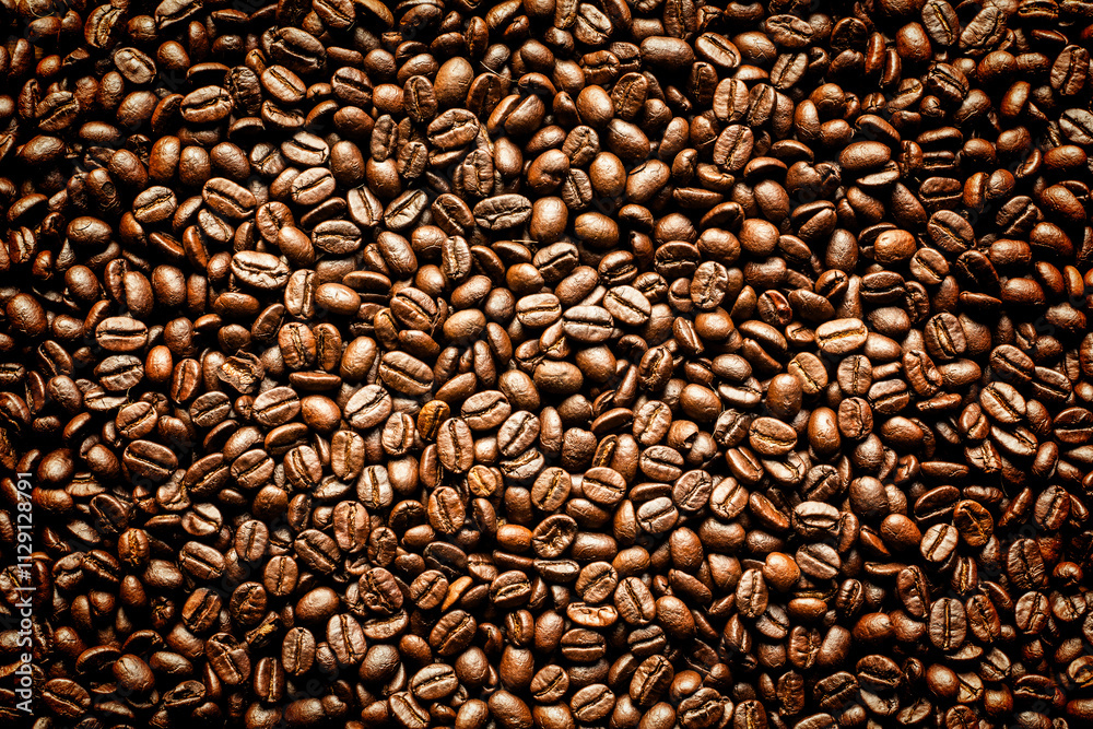 Roasted Coffee Beans background texture. 
