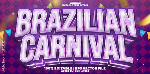 Brazillian Carnival editable text effect in modern trend style