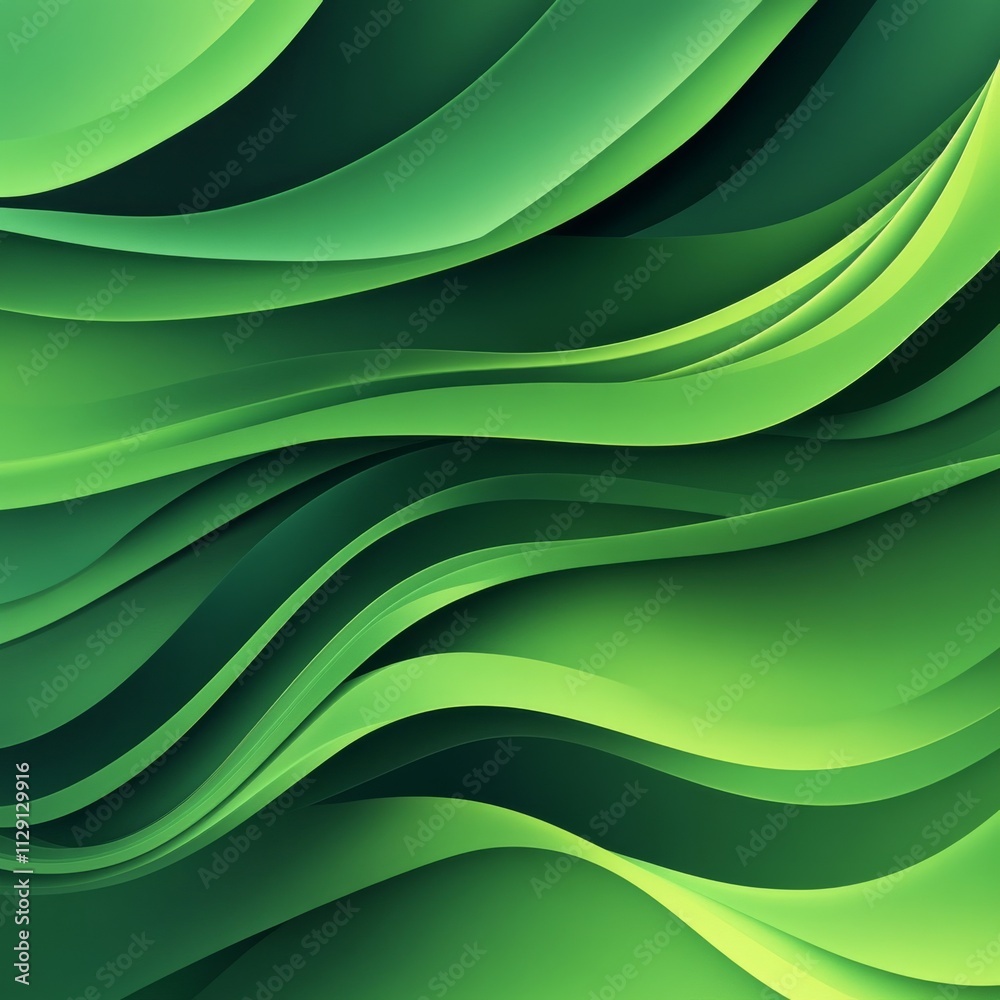 Abstract green natural background with wave, vector illustration Abstract green natural background with wave, vector illustration