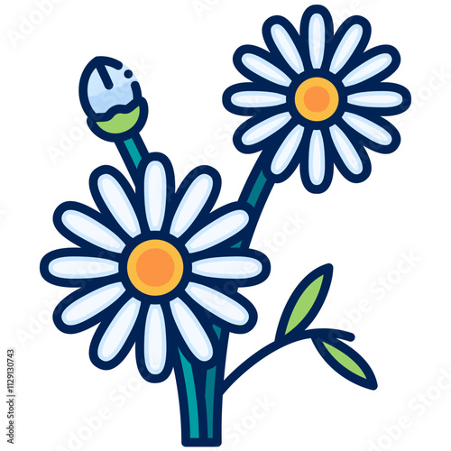 Daisy Flower Filled Line
