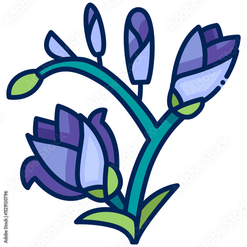Freesia Flower Filled Line