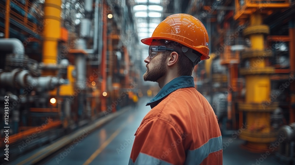 Industrial Worker in Factory Setting Industrial Worker in Factory Setting