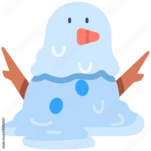 Melting Snow Flat color photo