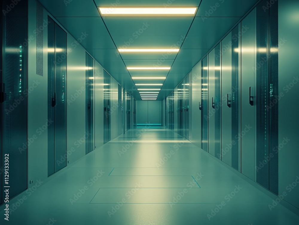 modern data center corridor with server racks modern data center corridor with server racks