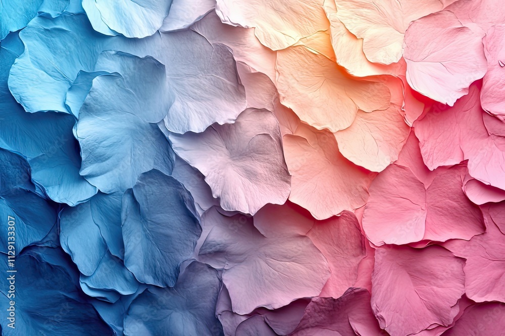 Vibrant petals creating a mesmerizing gradient of color, blending nature's beauty into a stunning tapestry of hues. Generative AI Vibrant petals creating a mesmerizing gradient of color, blending nature's beauty into a stunning tapestry of hues. Generative AI
