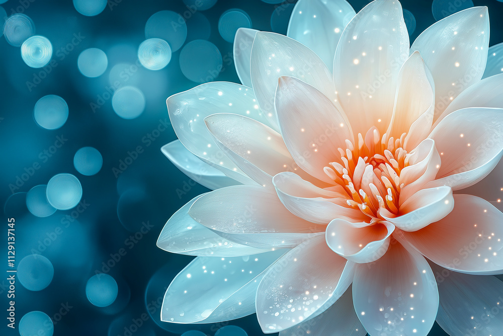 Fototapeta premium a beautiful magic flower in a vector on a dark background. for postcards. for backgrounds. for screensavers.