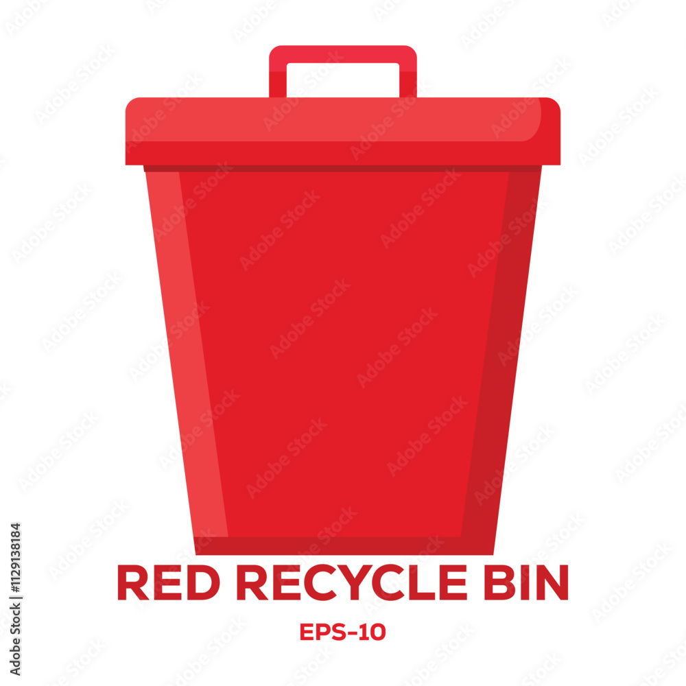illustration of Red recycle bin Isolated on white illustration of Red recycle bin Isolated on white