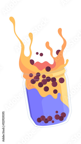 Cartoon bubble tea vector illustration