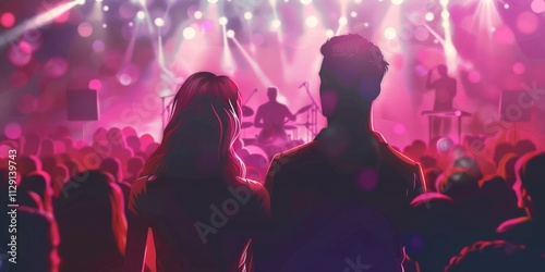 Couple Enjoying a Concert: A Night of Music and Romance