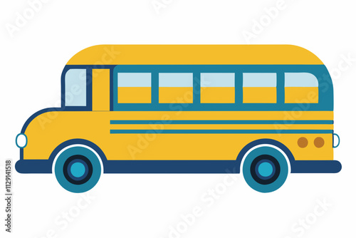Illustration of a classic yellow school bus, 100 days school bus, Back to school bus, School bus logo