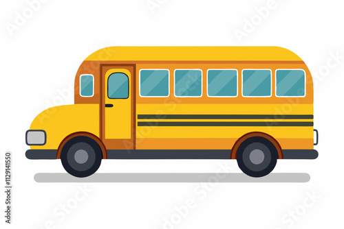 Illustration of a classic yellow school bus, 100 days school bus, Back to school bus, School bus logo