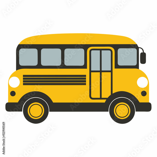Illustration of a classic yellow school bus, 100 days school bus, Back to school bus, School bus logo