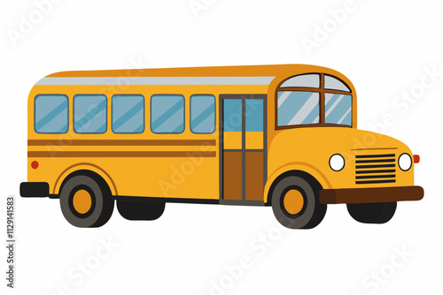 Illustration of a classic yellow school bus, 100 days school bus, Back to school bus, School bus logo