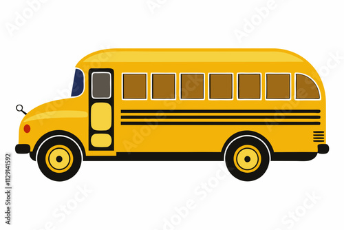 Illustration of a classic yellow school bus, 100 days school bus, Back to school bus, School bus logo