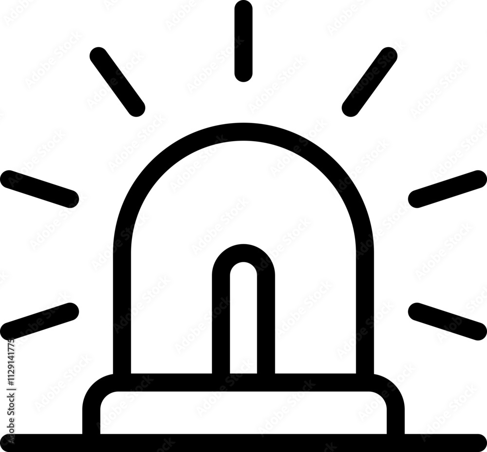 Construction Lamp Line Icon