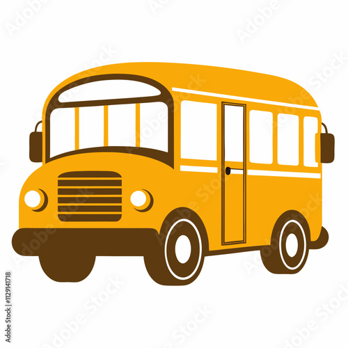 Illustration of a classic yellow school bus, 100 days school bus, Back to school bus, School bus logo
