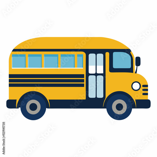 Illustration of a classic yellow school bus, 100 days school bus, Back to school bus, School bus logo