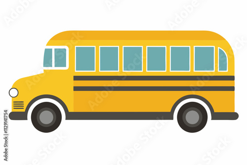 Illustration of a classic yellow school bus, 100 days school bus, Back to school bus, School bus logo