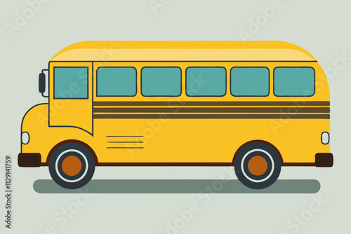 Illustration of a classic yellow school bus, 100 days school bus, Back to school bus, School bus logo