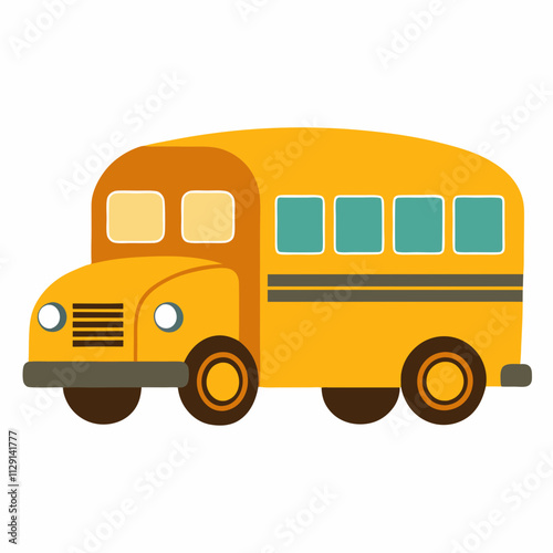 Illustration of a classic yellow school bus, 100 days school bus, Back to school bus, School bus logo