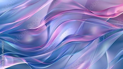 Flowing waves of pastel hues create an ethereal backdrop showcasing a dance of colors and light in soft blends. Generative AI