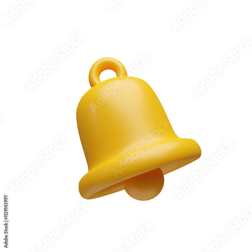 3d render bell reminder. Three-dimensional alarm icon vector illustration. Alert message notification. Notice of calls, new chat, newsletter, mail or social media message in application. Communication