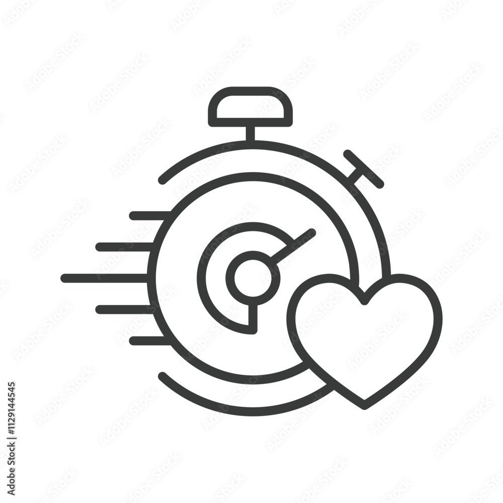 Fast heart rate, icon in line design. Fast, heart, rate, pulse, beat, rhythm, cardio on white background vector. Fast heart rate editable stroke icon Fast heart rate, icon in line design. Fast, heart, rate, pulse, beat, rhythm, cardio on white background vector. Fast heart rate editable stroke icon
