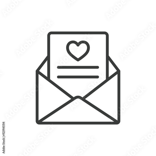 Charity mail icon in line design. Charity, mail, envelope, donation, message, help, kindness on white background vector. Charity mail editable stroke icon