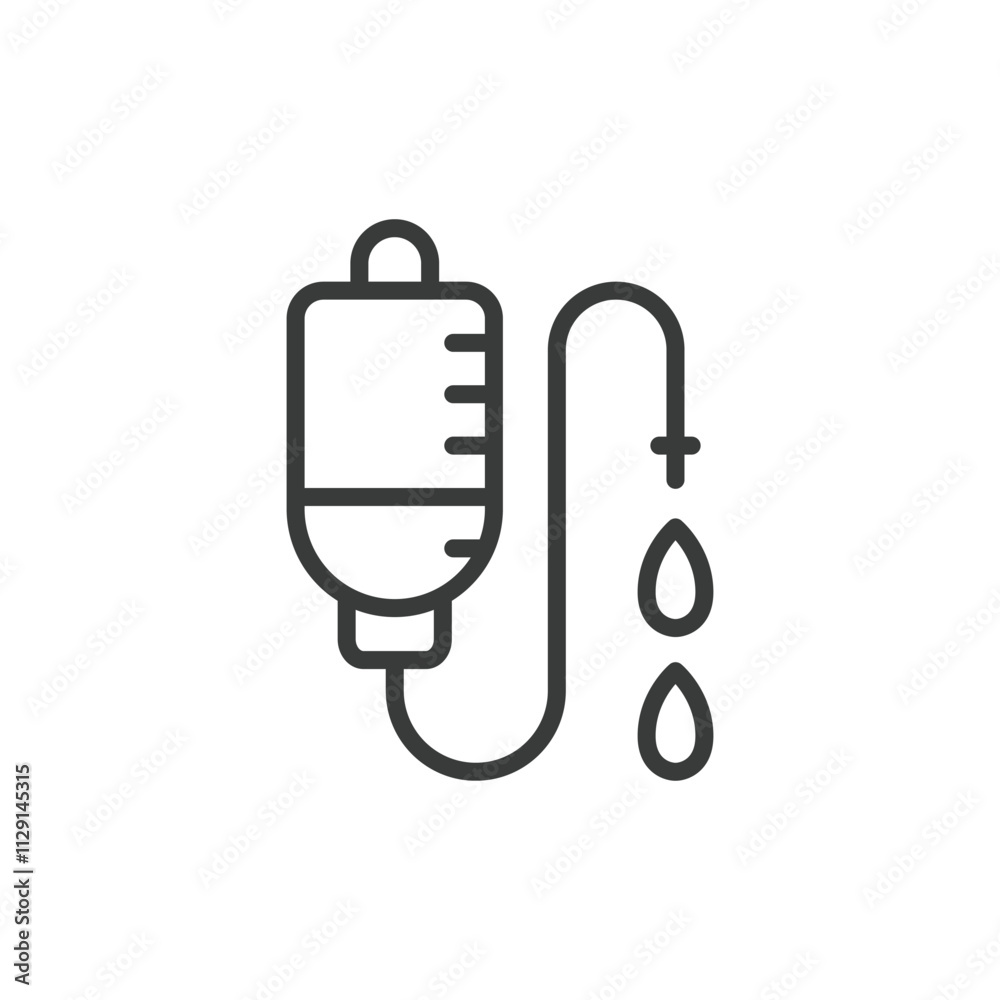 Medical dropper system icon in line design. Medical, dropper, system, infusion, healthcare, IV, therapy on white background vector. Medical dropper system editable stroke icon Medical dropper system icon in line design. Medical, dropper, system, infusion, healthcare, IV, therapy on white background vector. Medical dropper system editable stroke icon
