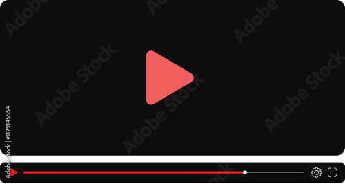 Mockup template design for a video multimedia player on web platforms. PNG, Ai, Transparent, JPEG