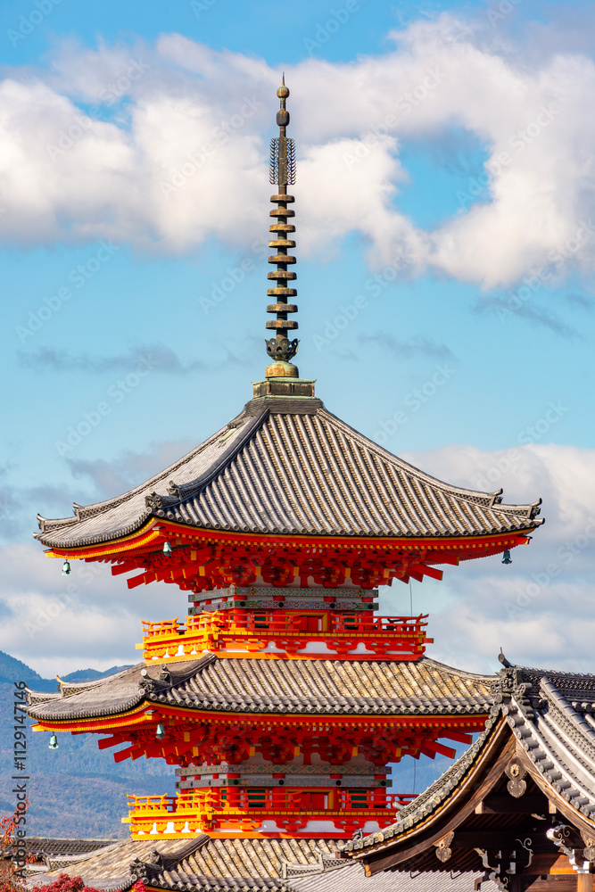 Pagoda of Kiyomizu-dera buddhist temple in autumn, Kyoto, Japan Pagoda of Kiyomizu-dera buddhist temple in autumn, Kyoto, Japan
