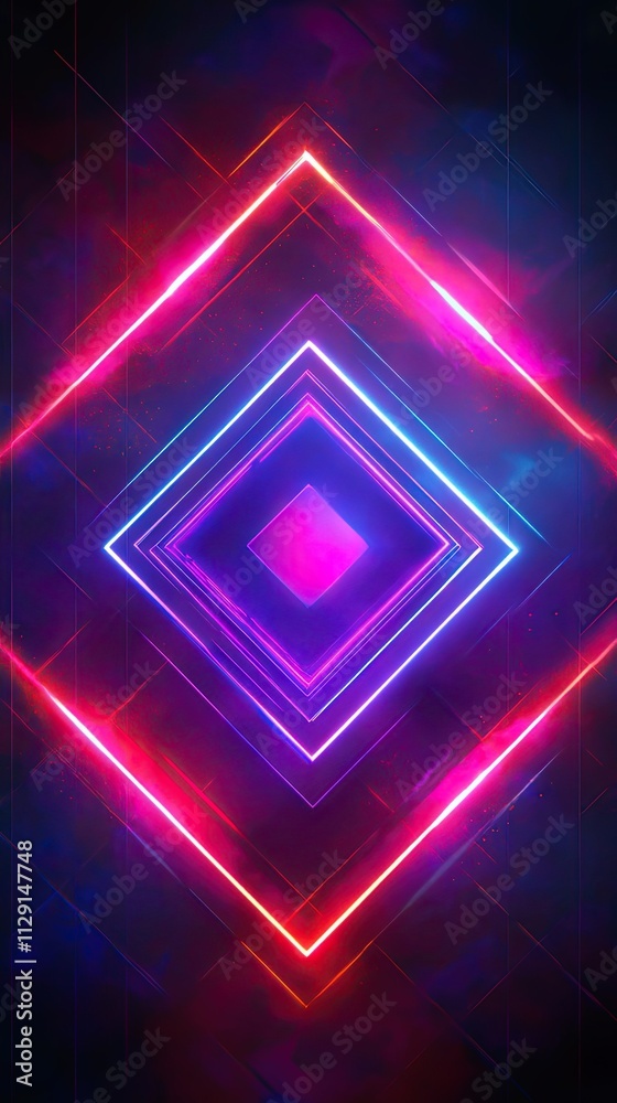 Fototapeta premium Abstract Neon Lights Geometric Design Artwork