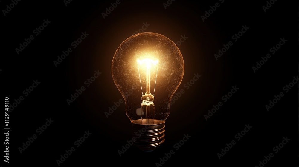 A blurred light bulb shines softly, the warm light spreading gently into the darkness, creating a quiet, peaceful atmosphere A blurred light bulb shines softly, the warm light spreading gently into the darkness, creating a quiet, peaceful atmosphere