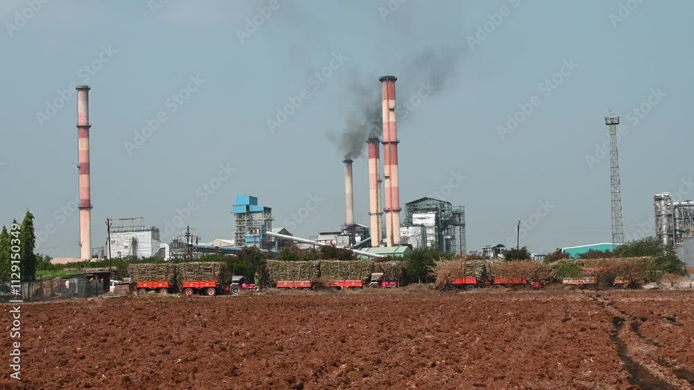 sugar mill, sugar factory in India, A sugar cane mill is a factory that processes sugar cane to produce raw sugar or plantation white sugar. Increasing air pollution to factory smoke. sugar mill, sugar factory in India, A sugar cane mill is a factory that processes sugar cane to produce raw sugar or plantation white sugar. Increasing air pollution to factory smoke.