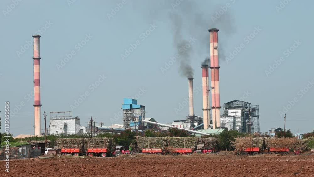 sugar mill, sugar factory in India, A sugar cane mill is a factory that processes sugar cane to produce raw sugar or plantation white sugar. Increasing air pollution to factory smoke. sugar mill, sugar factory in India, A sugar cane mill is a factory that processes sugar cane to produce raw sugar or plantation white sugar. Increasing air pollution to factory smoke.