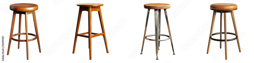 Bar stool isolated on transparent background, Set of Bar stool isolated on transparent background, Set of