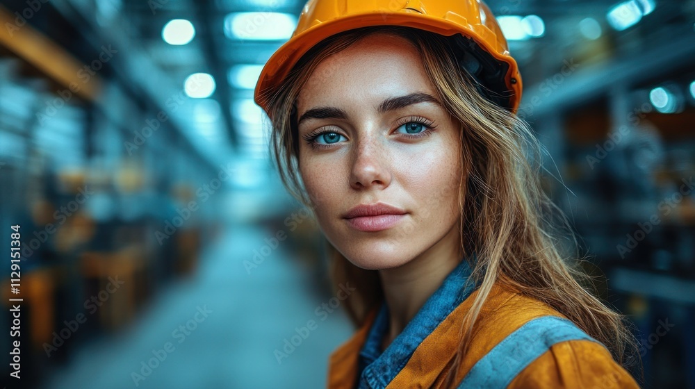 Female Worker in a Factory Female Worker in a Factory