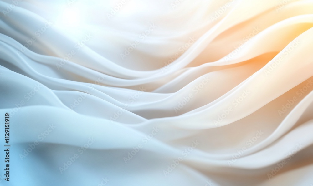 Fototapeta premium Abstract white fabric waves, soft light.