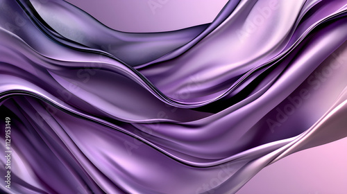 Elegant purple gradient background with flowing silk fabric waves